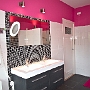 DOUCHE BADKAMER ZWART WIT ROZE